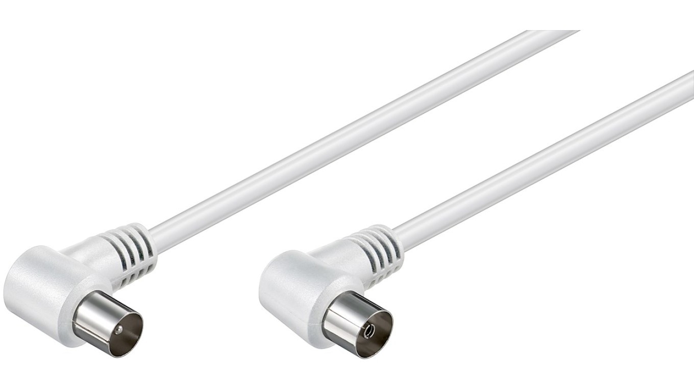 Goobay Cable Coaxial Antena Acodado 1.5m Blanco - Imagen 2