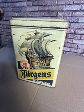 Alte Große Jürgens Kaffee Blechdose Dose Antik Werbung  26h