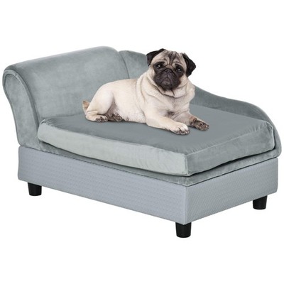 PawHut Haustierstuhl mit Stauraum für kleine Hunde, Katzensofa mit weichem Kissen, leicht