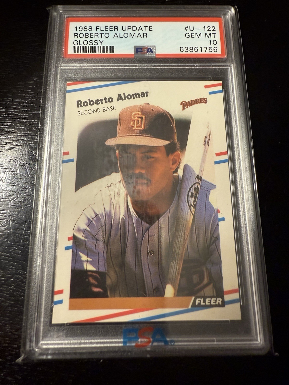 1988 Fleer Update Glossy #U-122 Roberto Alomar PSA 10 RC San Diego Padres HOF