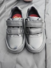 Size 7E Clarks Kids Scala Pace Hook & Loop Black Leather School Shoes