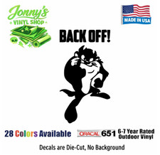 Taz Back Off Vinyl Decal Sticker Wiley Funny Finger For Car Truck Jeep Window