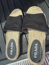 PRADA Women s Black Logo Slide Espadrille San...
