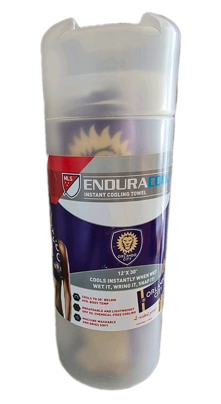 EnduraCool Instant Cooling Towel, Orlando City Soccer MLS 12"x30" Brand New