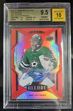 2020-21 Upper Deck Allure SP Red Rainbow Jake Oettinger #133 Rookie Auto BGS 9.5