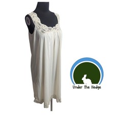 Vtg 50s 60s Kayser Ivory Lace Nylon Chemise Gown Medium cottage retro M1
