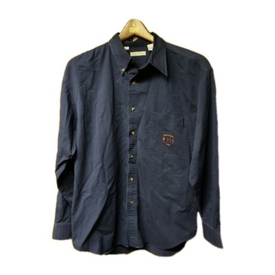 vintage 90's Navy Longsleeve bugle boy button up shirt Size L Crest 