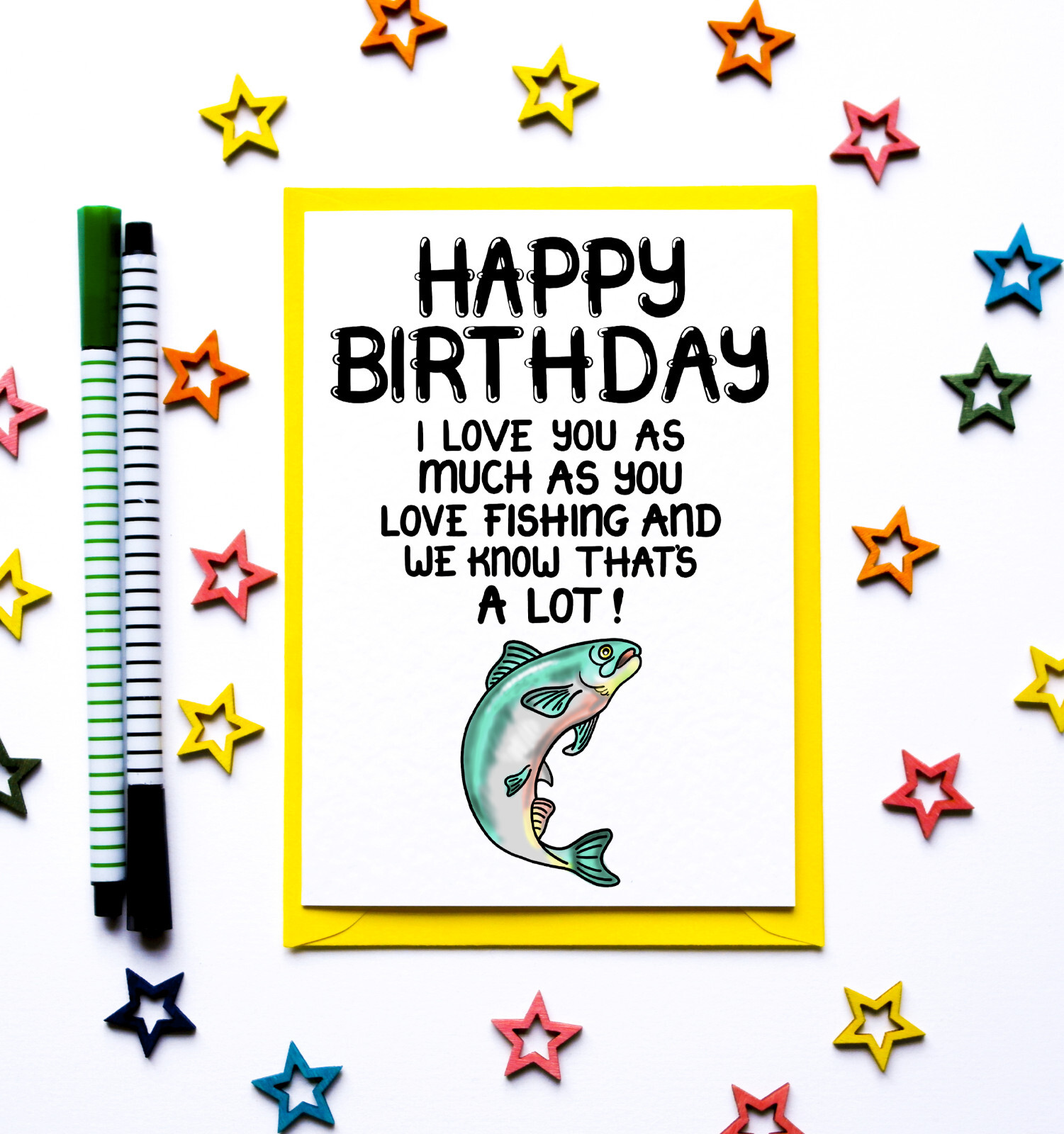 Funny Fishing Birthday Card - Dad Husband Boyfriend Fly Sea Cast Carp ...