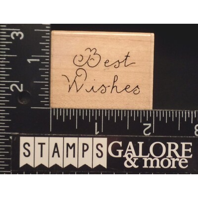 JRL DESIGNS Rubber Stamps SCRIPT BEST WISHES SAYING #W05