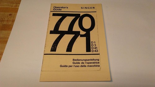 Manual de operador de máquina de coser Singer clase 770 y 771 - Imagen 1 de 3