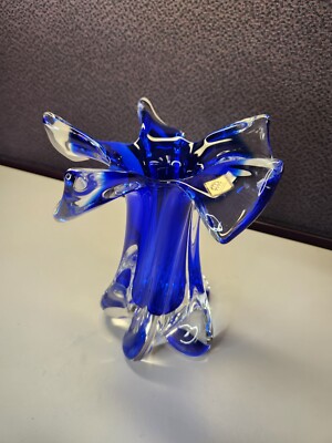 Chribska Handmade Glass Vase 1414  Czech Republic 