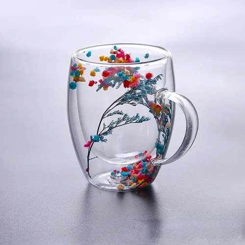 Double Layer Glass Cups Milk Coffee Mug Double Bottom Cups Christmas Cups - Picture 9 of 21
