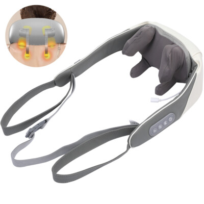 Shiatsu Neck Shoulder Back Massager w Heat Ergonomic 5D Deep Tissue Kneading USB
