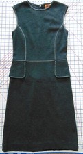 Tory Burch gray wool sleeveless knit sweater jumper dress peplum style XS