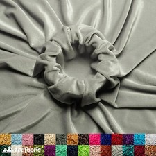Silver Stretch Velvet Fabric By The Yard