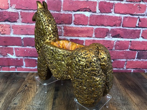 RARE Vintage HOLIDAY CERAMICS LOS ANGELES Clay GOLD LLAMA PLANTER BOWL Excellent - Picture 11 of 20