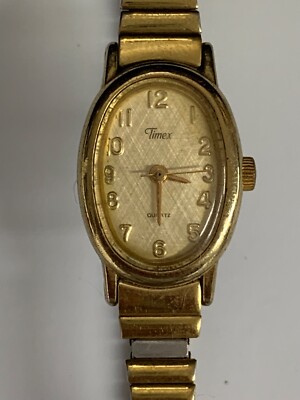 Montre Femme Vintage Timex Quartz Dorée - Pour Pièces/réparation Uniquement