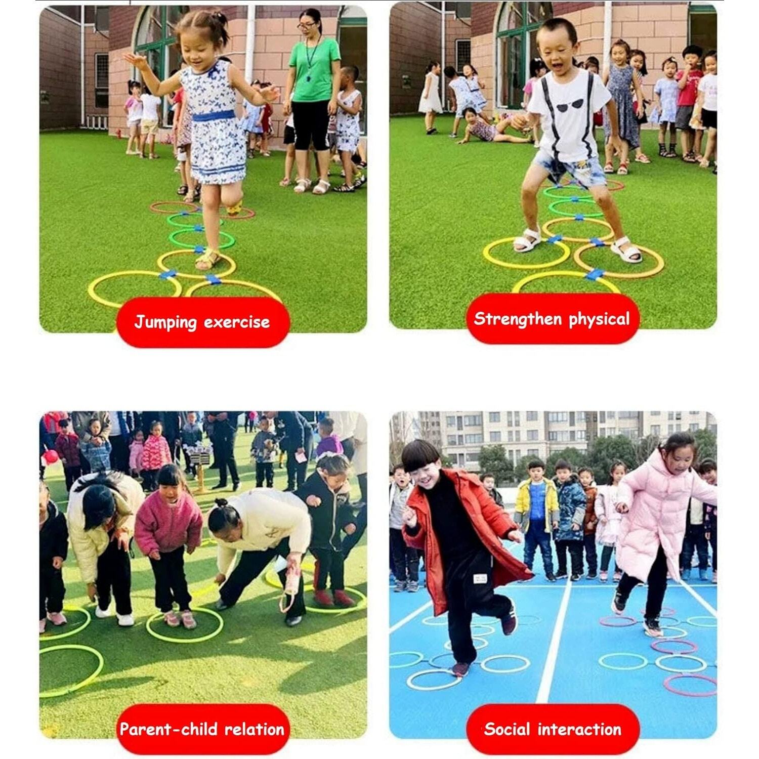 Hopscotch Ring Game Set with 10 Rings & 15 Connectors