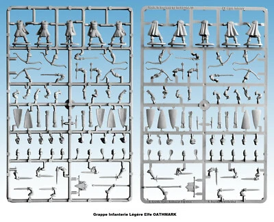 OATHMARK Grappe Infanterie Légère Elfe Figurines 28mm plastique