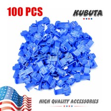 100x Blue Electrical Cable Connectors Quick Splice Lock Wire Terminals Crimp