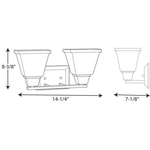 Progress Lighting 14"W Modern Transitional Metal Glass Dimmable Brushed Nickel - Picture 6 of 6