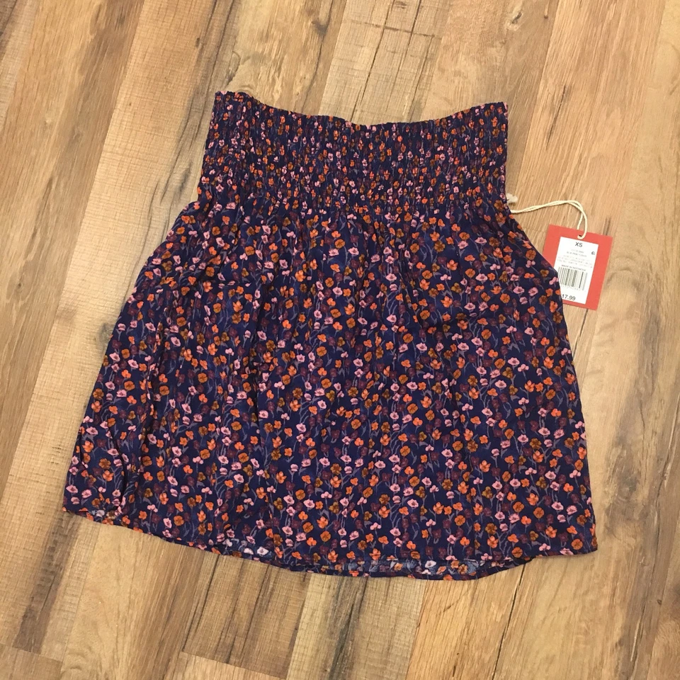 Falda suave para mujer Challis azul marino estampado floral XS - Mossimo Supply Co. Talla XS Foto 2 de 3