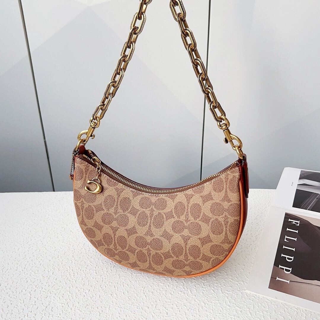 COACH Mila shoulder bag in Signature Canvas Brown Multi