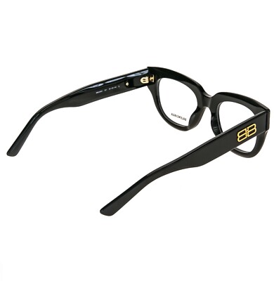 BALENCIAGA 0239 Black Bold BB Logo Eyeglasses 50mm BB0239O Optical