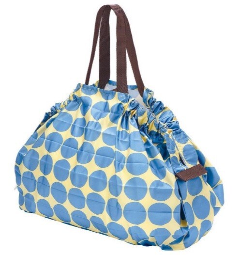 Shupatto Marna Dot Compact Bag in Yellow & Light Blue Size L