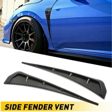 2pcs Glossy Black Car Side Fender Vent Air Wing Cover Trim Exterior Accessories