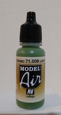 Vallejo Model Air acrylic paint 71.006, Light Green Chrome 17ml.