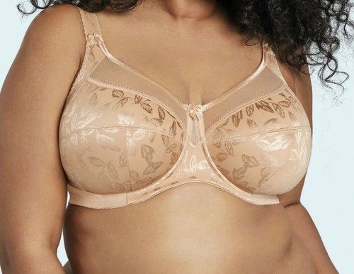Goddess Petra Bra Sand Beige Mesh Size 36FF Banded Side Support Full Cup 6650 - Picture 3 of 12
