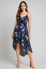 BCX Dress 1X Y2K Floral One Shoulder Coquette Cottagecore Fairycore Asymmetric