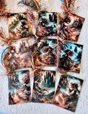 (9) Gypsy Vintage Style Gift Hang Tags Scrapbook Junk Journals Card Crafts~#711R