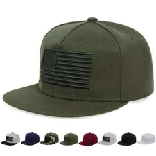 Baseball Cap USA American Flag Hat Army Snapback Adjustable Patriotic Flat Men