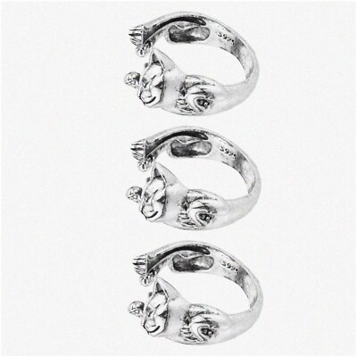 3Pcs Adjustable Knitting Loop Rings - Animal Shape Yarn Guide For Crochet & Sewing Projects
