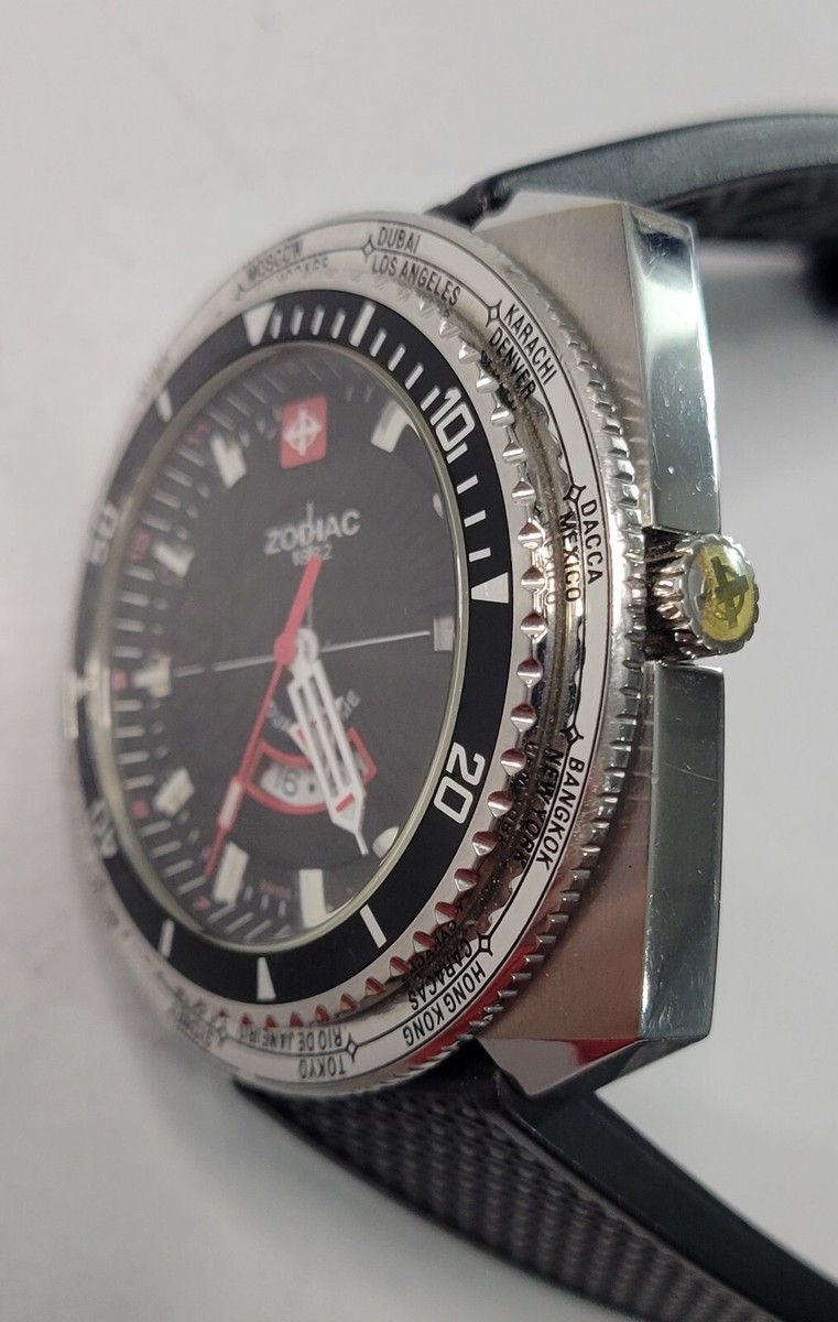 T*A様 【MOMENT】MERIDIAN 107 181cm【レアブランド】 Rare Zodiac Z03701 Super Dragon World Timer Swiss Quartz Men's