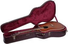 Crossrock Acoustic Dreadnought Guitar Case, Vintage Arch-top Wooden Hardshell