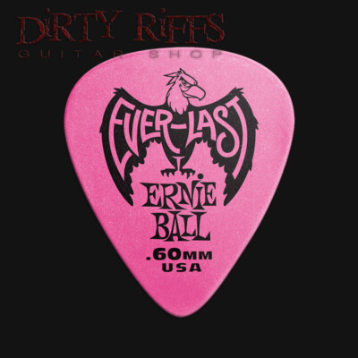 Ernie Ball Everlast 0,60 mm Pink Gitarren-Plektren Gitarrenplektren Packungen von 1 - 36