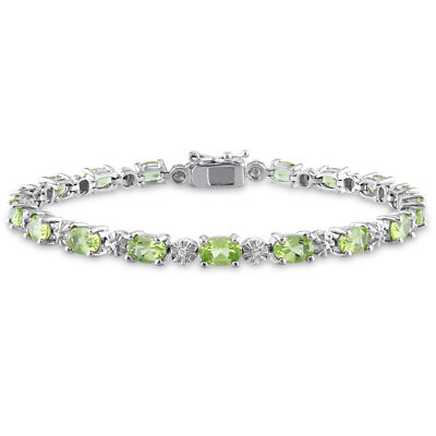 Amour Sterlingsilber 8 4/5 kt TGW Peridot und Diamant Akzent Armband