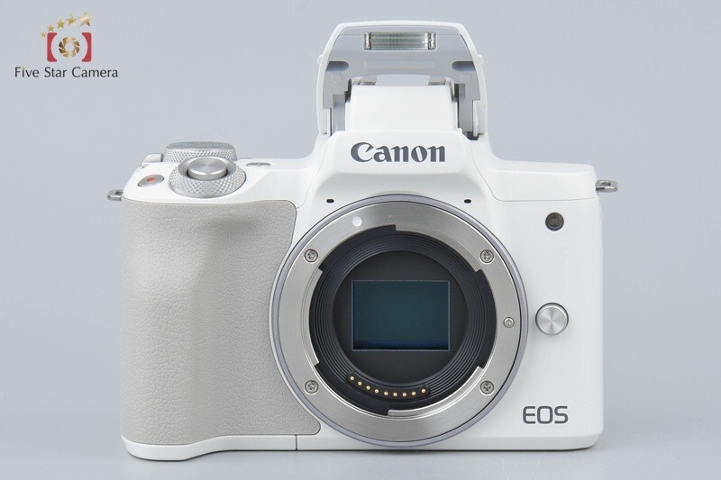 Canon EOS Kiss M2 White 24.1 MP EF-M 15-45 55-200 Lenses w