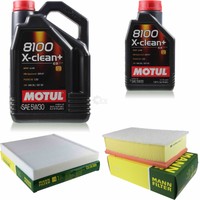 MANN-FILTER Inspektionspaket 6L Motul 8100 X-Clean+ 5W-30 FüR Vw Passat Variant