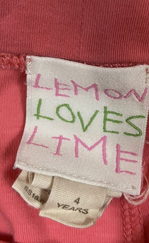Lemon Loves Lime Shorts 4T Corral Pink Cotton - Picture 3 of 3