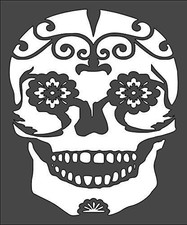 Sugar Skull Decorative Wall Art Reusable Plastic Stencil - StencilAir