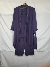 Womens Le Bos Purple Suit 3 Pieces Size 8