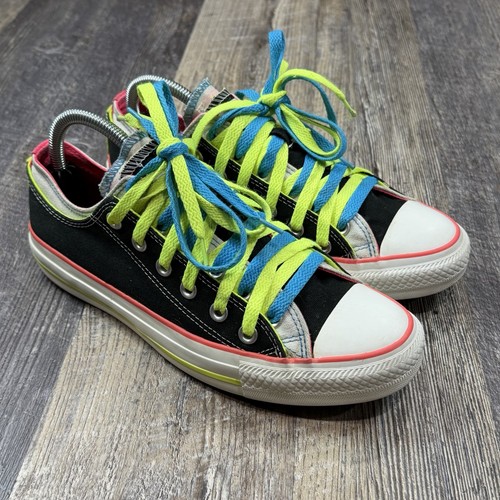 Converse Chuck Taylor All Star Multi Tongue Neon Low Top Sneakers M 7  / W 9