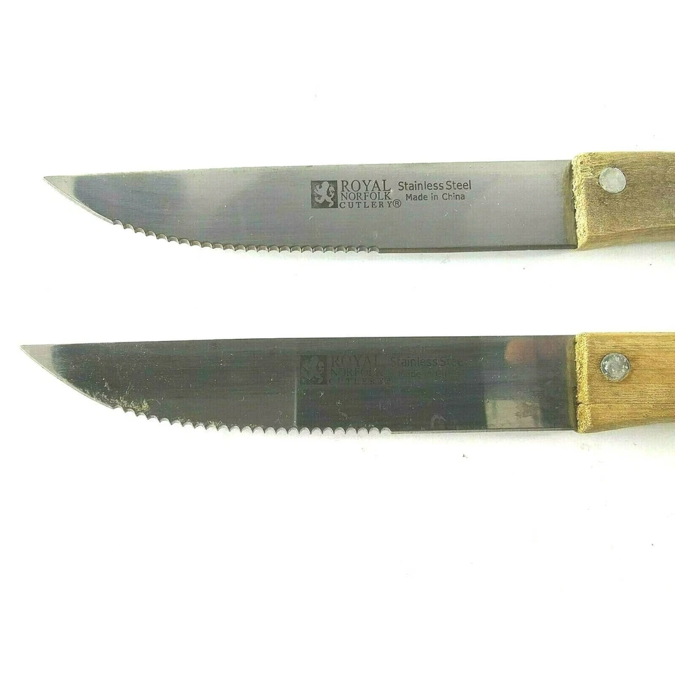 Lote de 2 cuchillos para carne Royal Norfolk extraviados 9 1/4" Foto 2 de 4