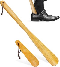 Wooden Shoe Horn 2 Pcs - 15.5in 6.2in Shoe Spoon for Boots and Shoes, Shoe ...