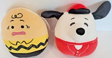 Squishmallows Peanuts Charlie Brown And Snoopy 8" Plush Set NWT
