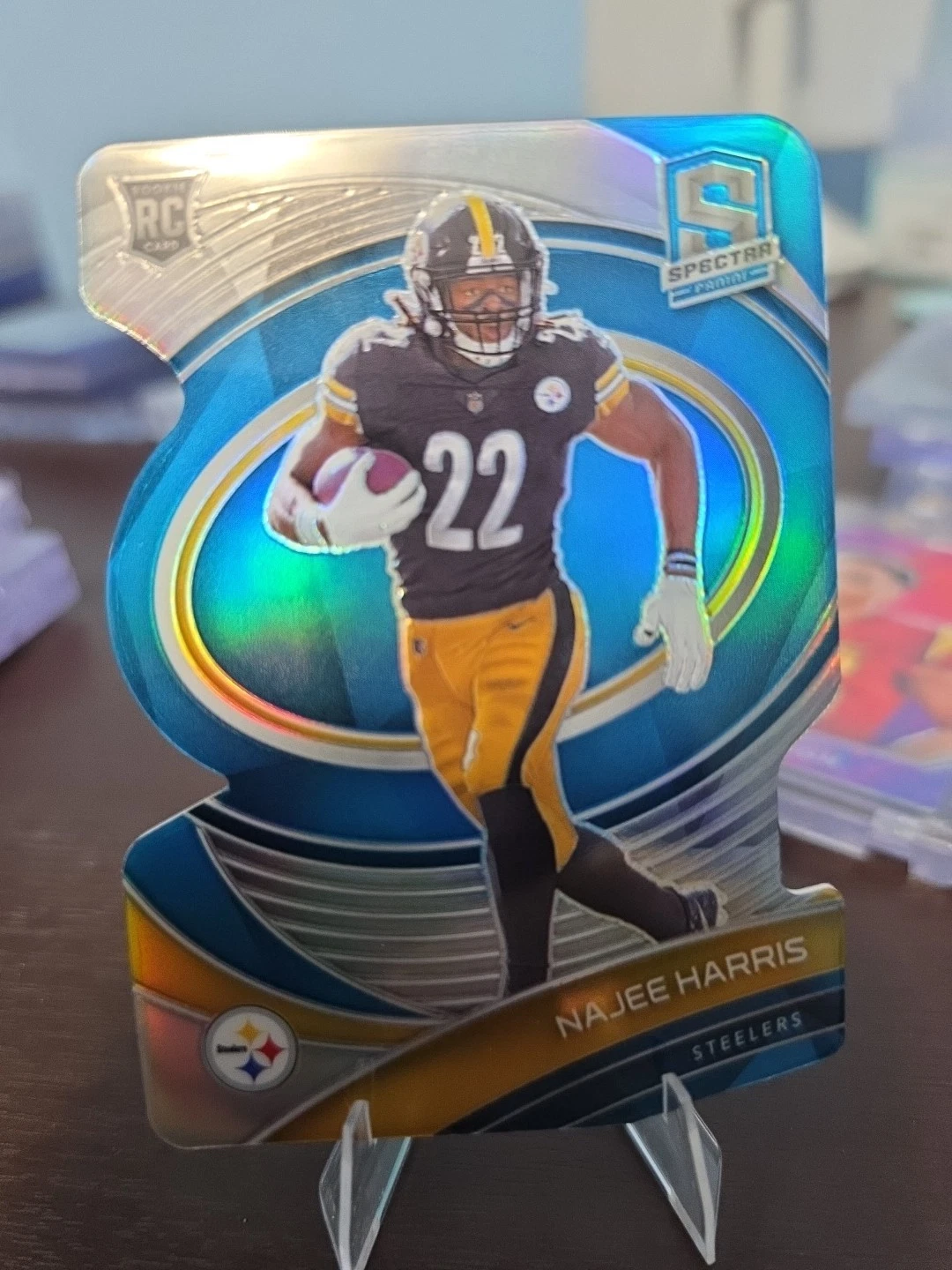 Najee Harris Panini Spectra #144 Neon Blue Die-Cut